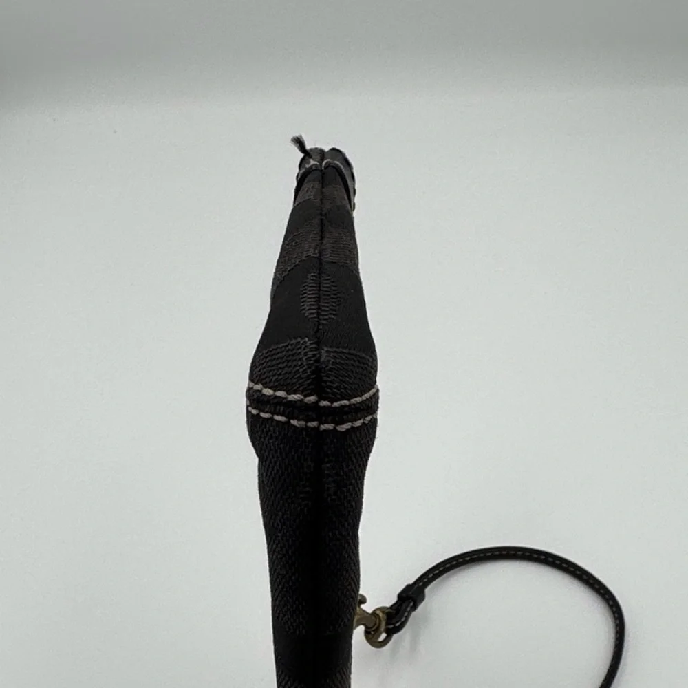Coach Black and Gray Wristlet with Signature Design
